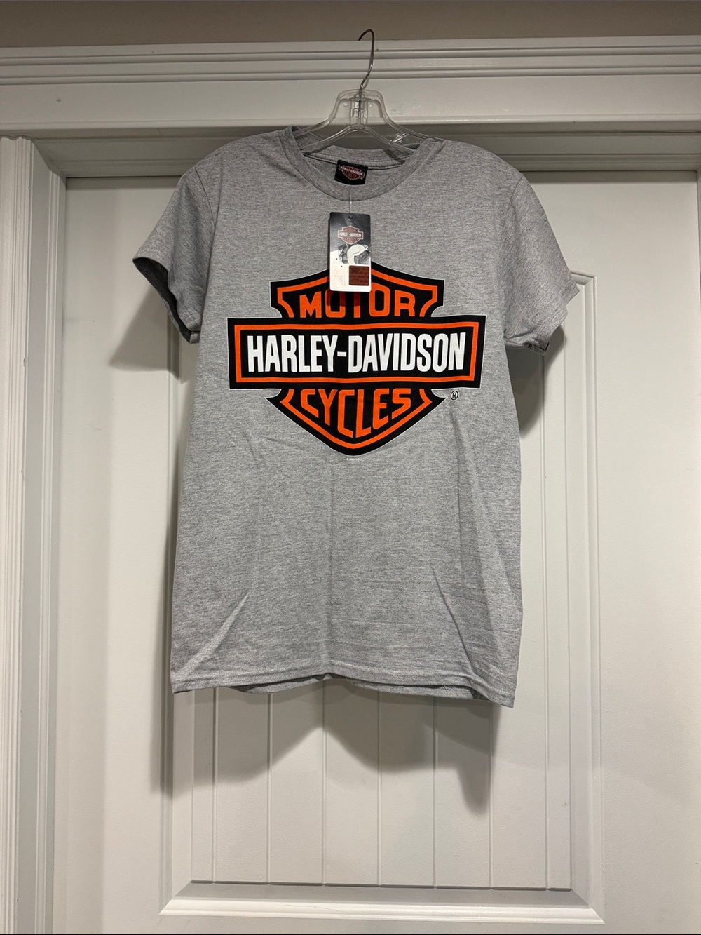 Harley-Davidson Big Kids  Gray Logo T-Shirt Size S/M.
